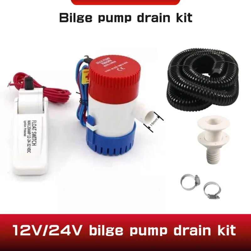 Kit de vidange de pompe de cale, 12V, 24V, 70lpm, utilisé dans les bateaux