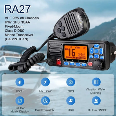 VHF Fice RA27, 25W, étanche IP67